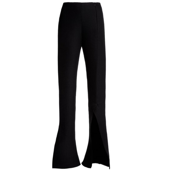 A.W.A.K.E. MODE Asymmetric Slit-Detailed Waffle Knit Pants - Picture 4 of 14